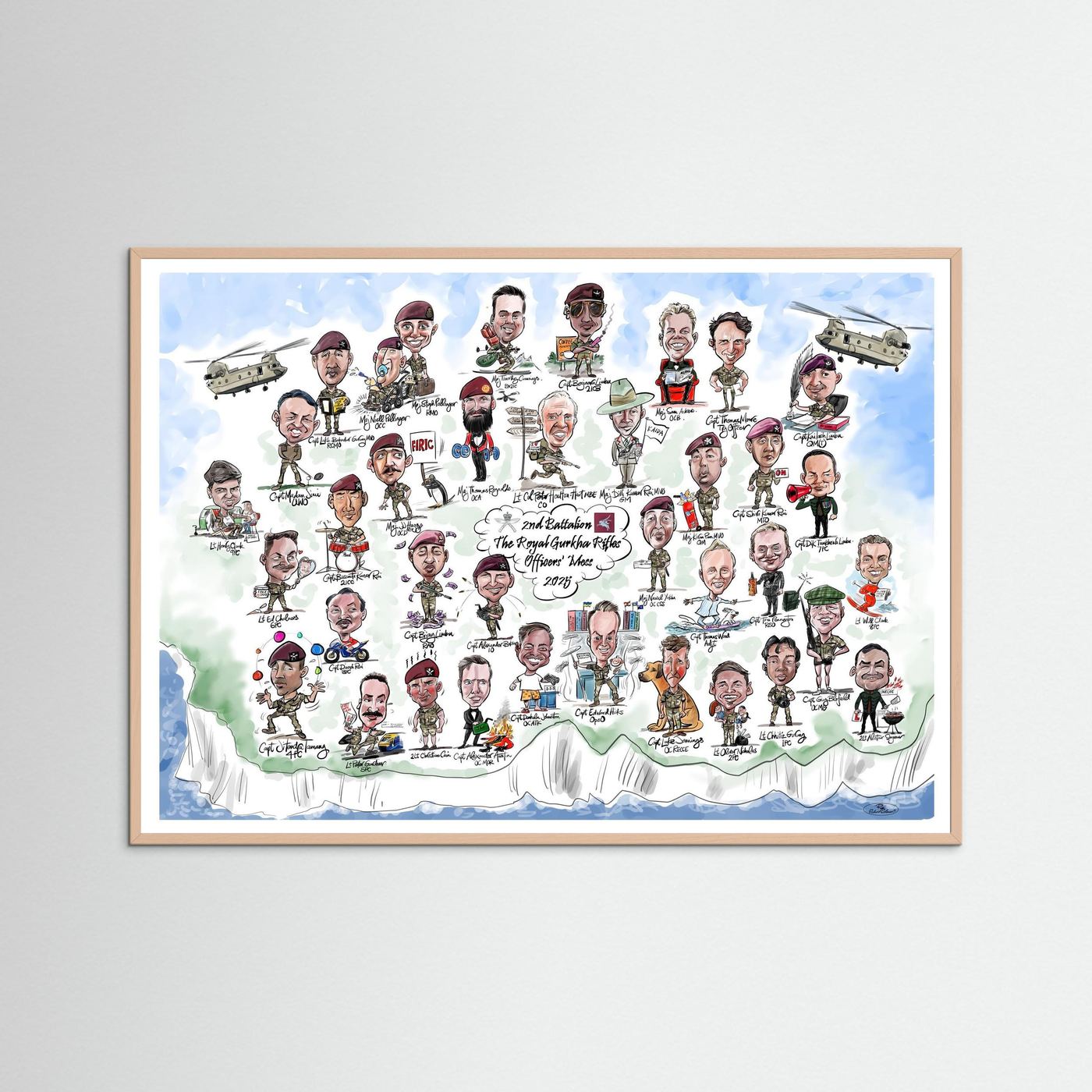 2nd Bn The Royal Gurkha Rifles 2025 A3 frame and print