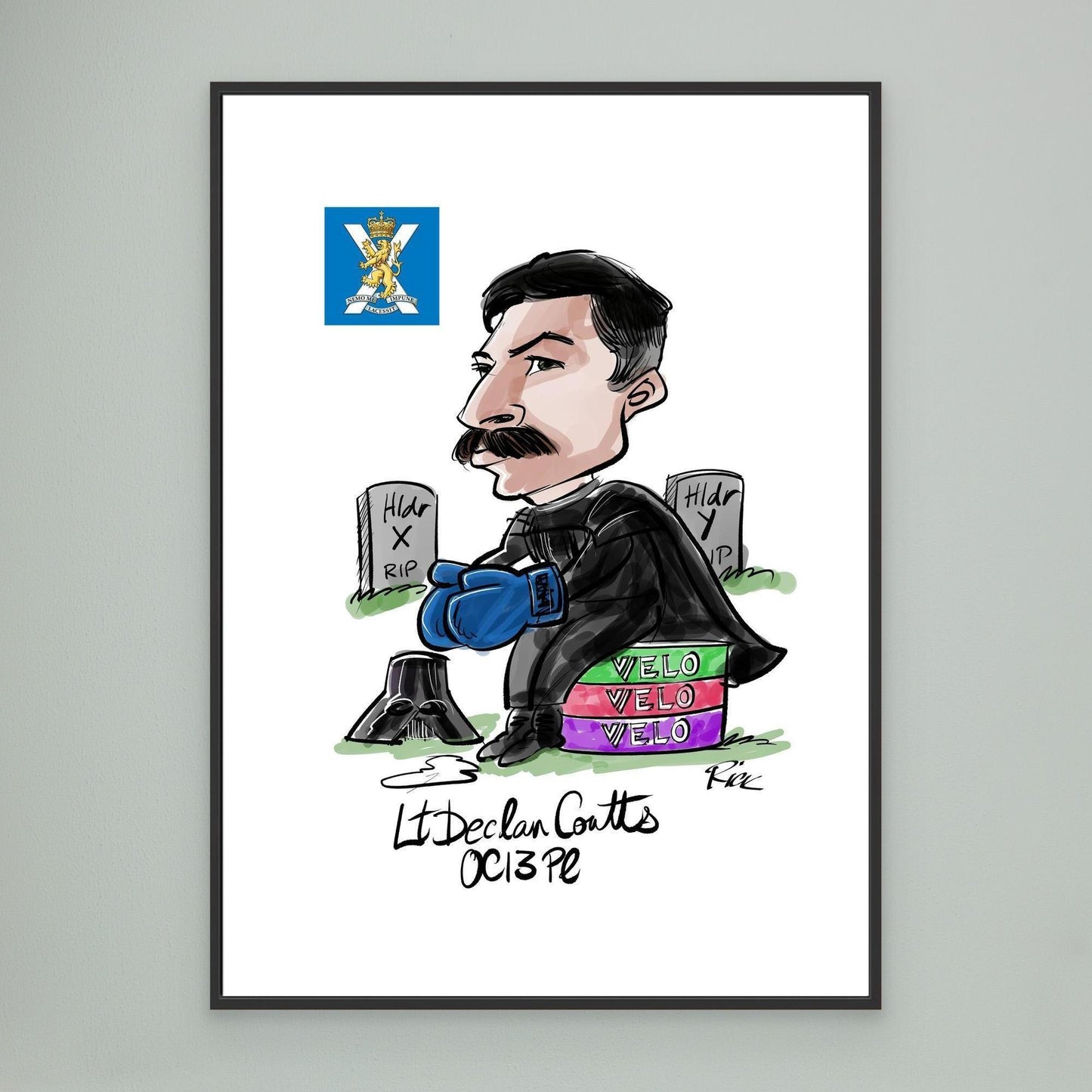 4 Scots Officer print on canvas 