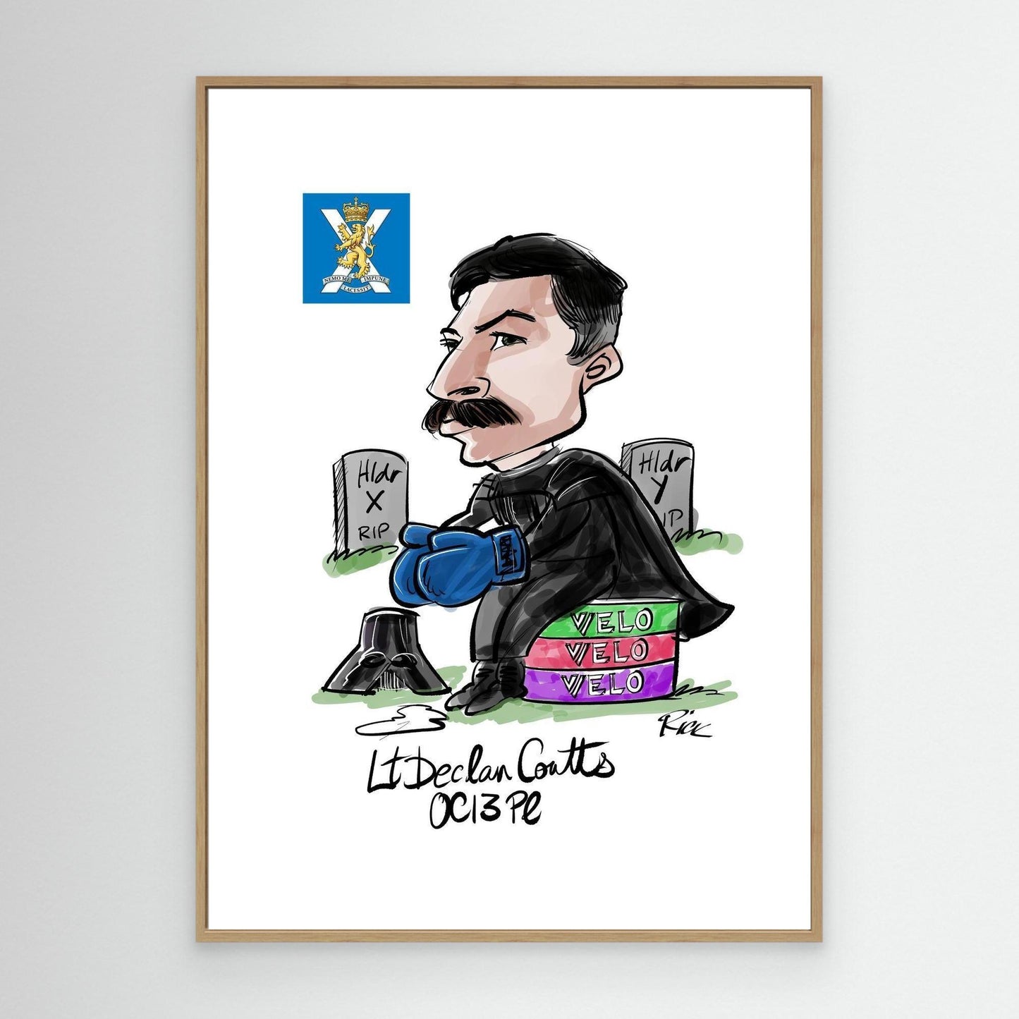 4 Scots Officer print on canvas 