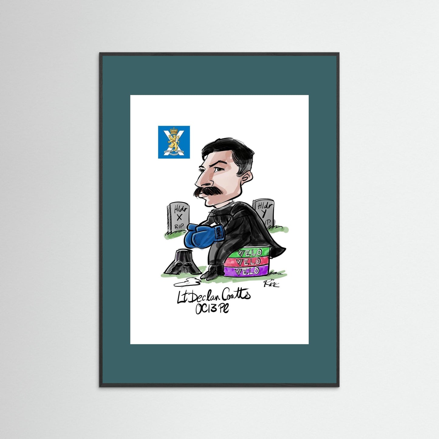 4 Scots Officer print on art paper 
