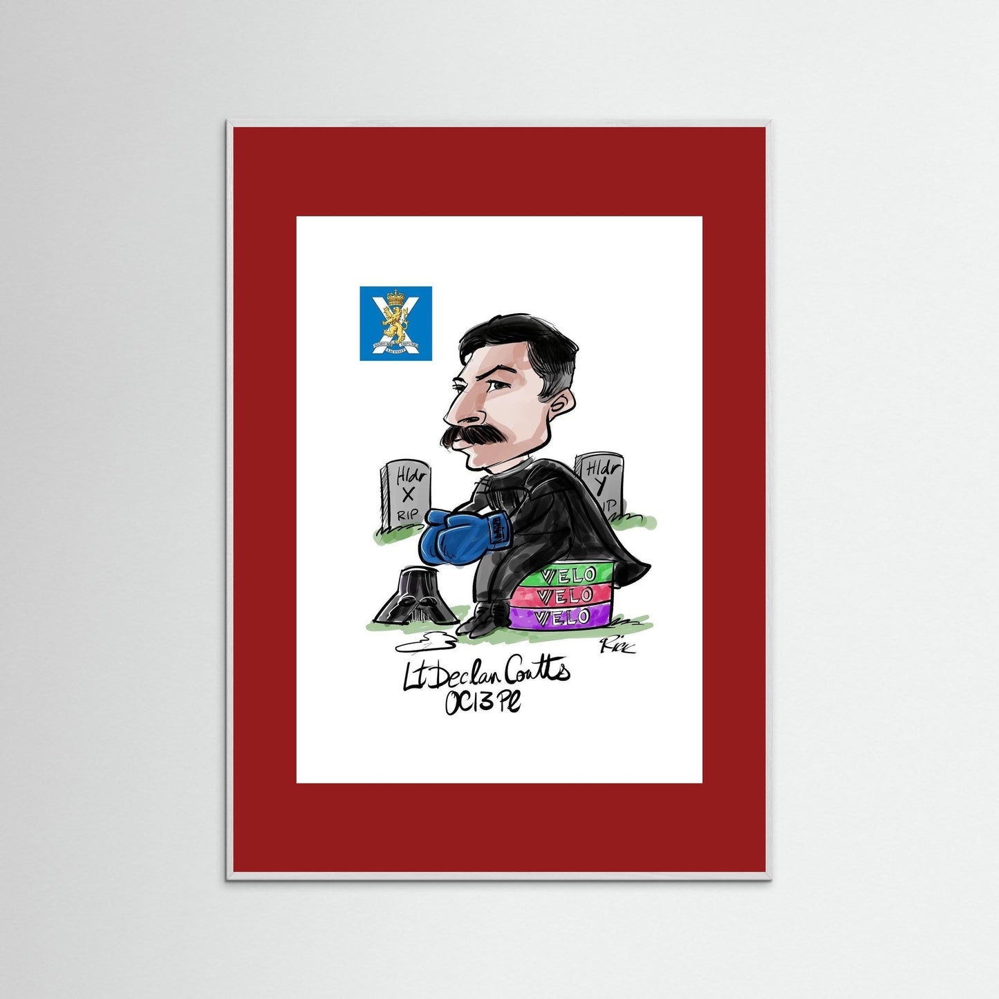4 Scots Officer print on art paper 