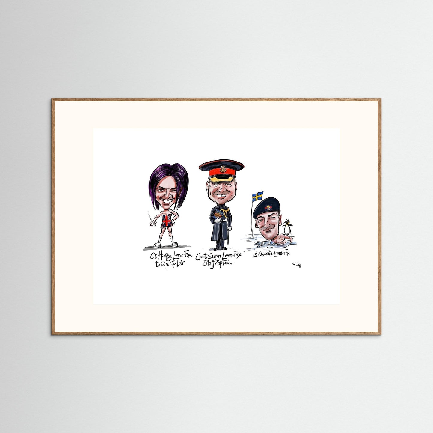 Caricature of the Lane-Foxes, brothers in arms. 