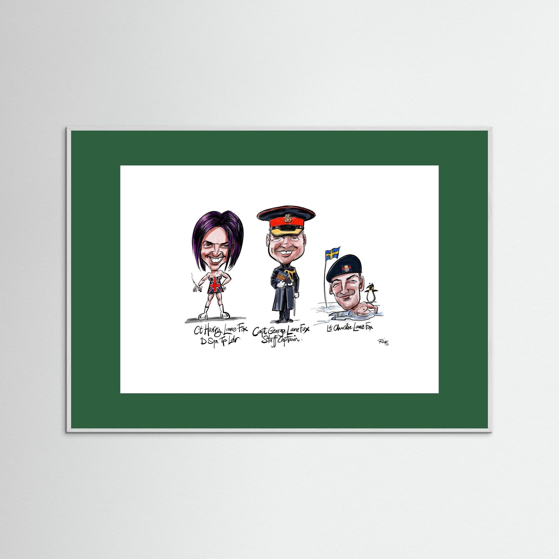 Caricature print on paper Lane Foxes 