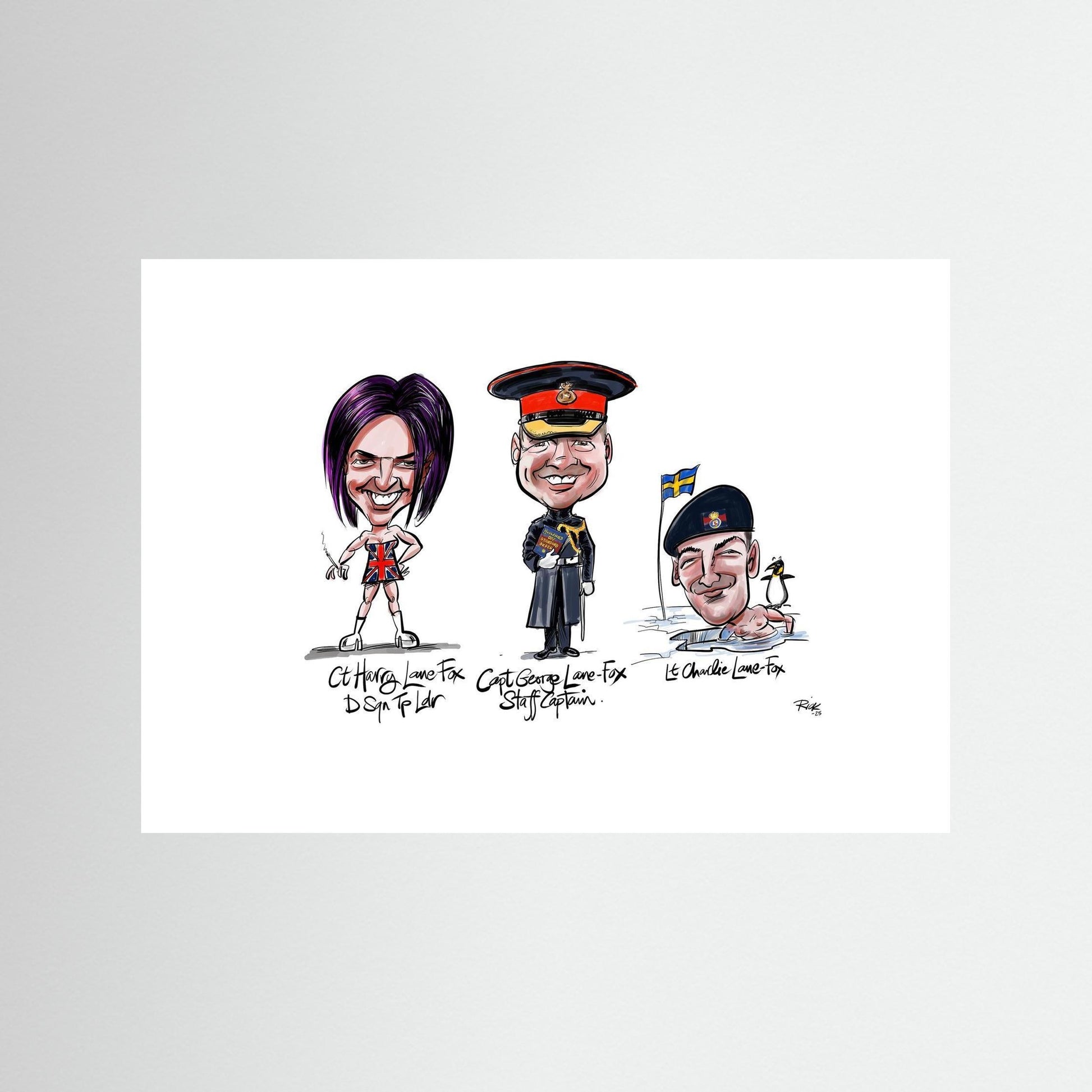Caricature of the Lane-Foxes, brothers in arms. 