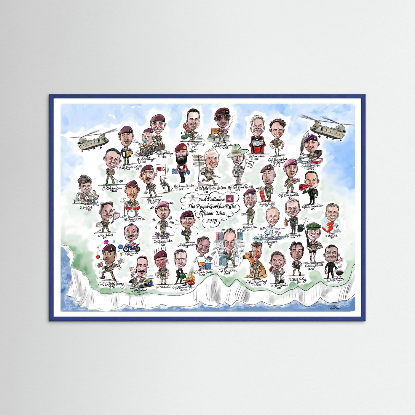 2nd Bn The Royal Gurkha Rifles 2025 A3 frame and print