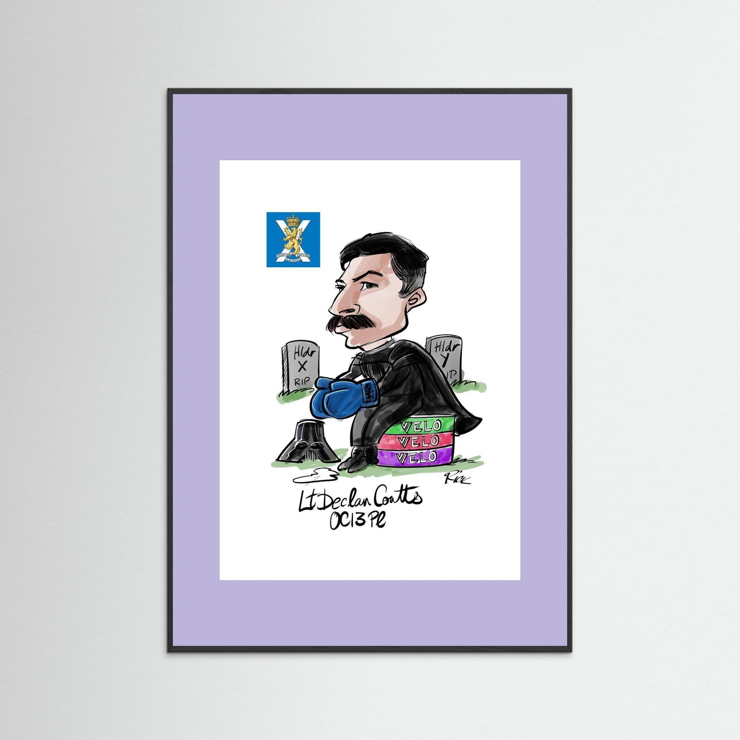 4 Scots Officer print on art paper 