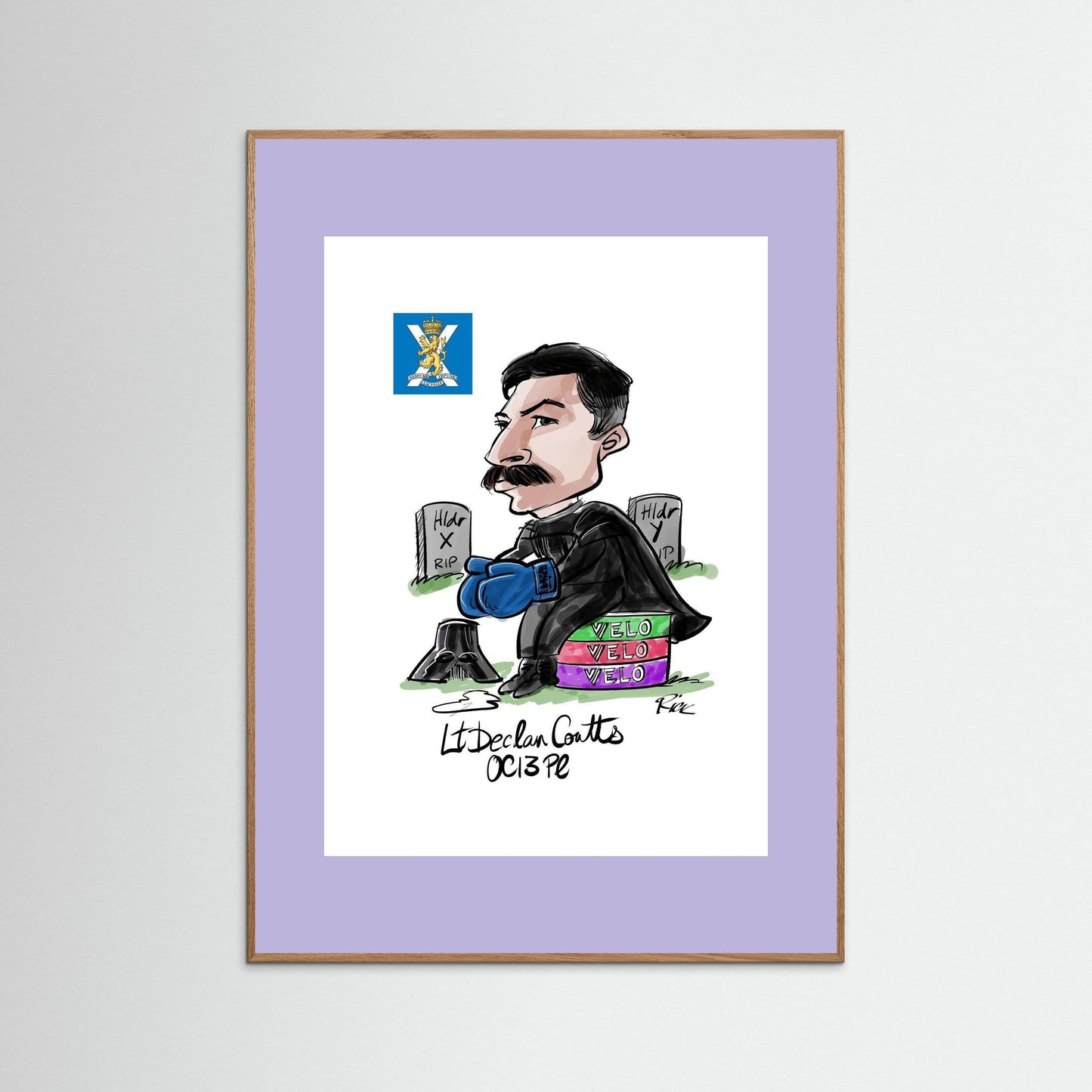 4 Scots Officer print on art paper 