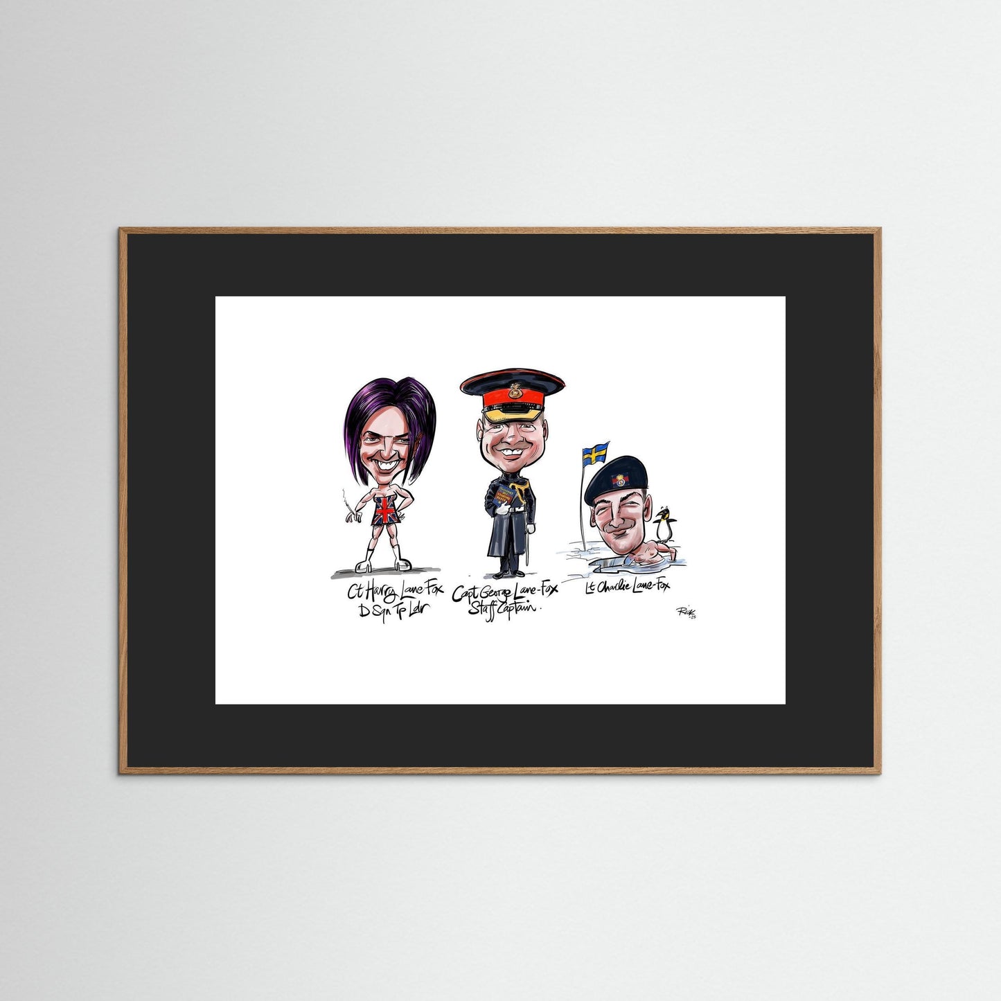 Caricature of the Lane-Foxes, brothers in arms. 