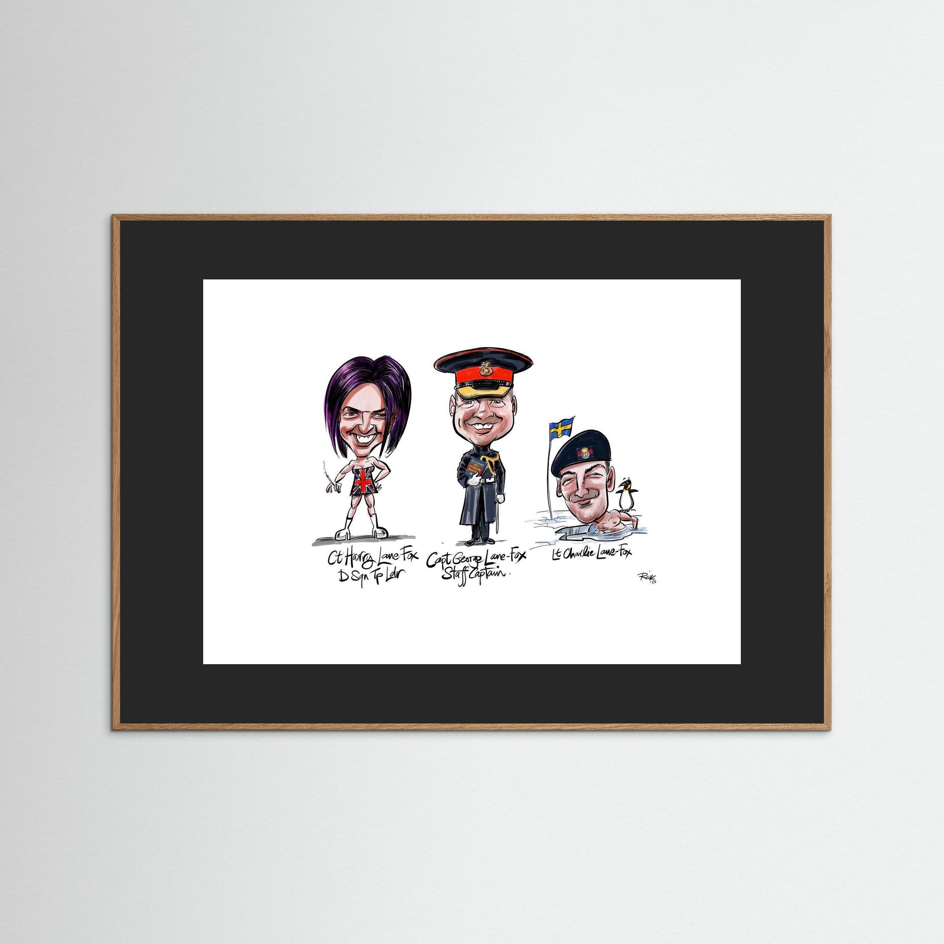 Caricature of the Lane-Foxes, brothers in arms. 